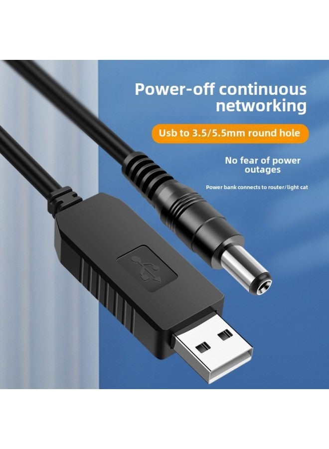 USB5V To DC9V12V Power Cord DC3.5 Round Hole 5.5 For Small Appliances WIFI Charging Treasure Boost Line-Color:12V DC5.5 - Image 2